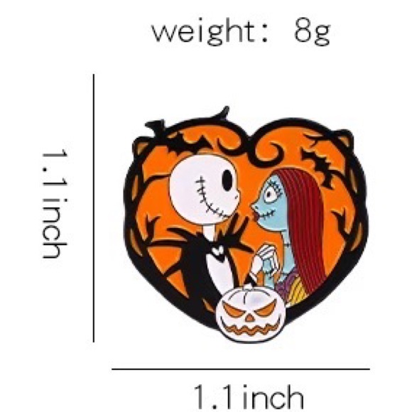 Set of 2 Disney Holidays Pins Halloween Nightmare Before Christmas Skeleton Pair - Picture 9 of 13
